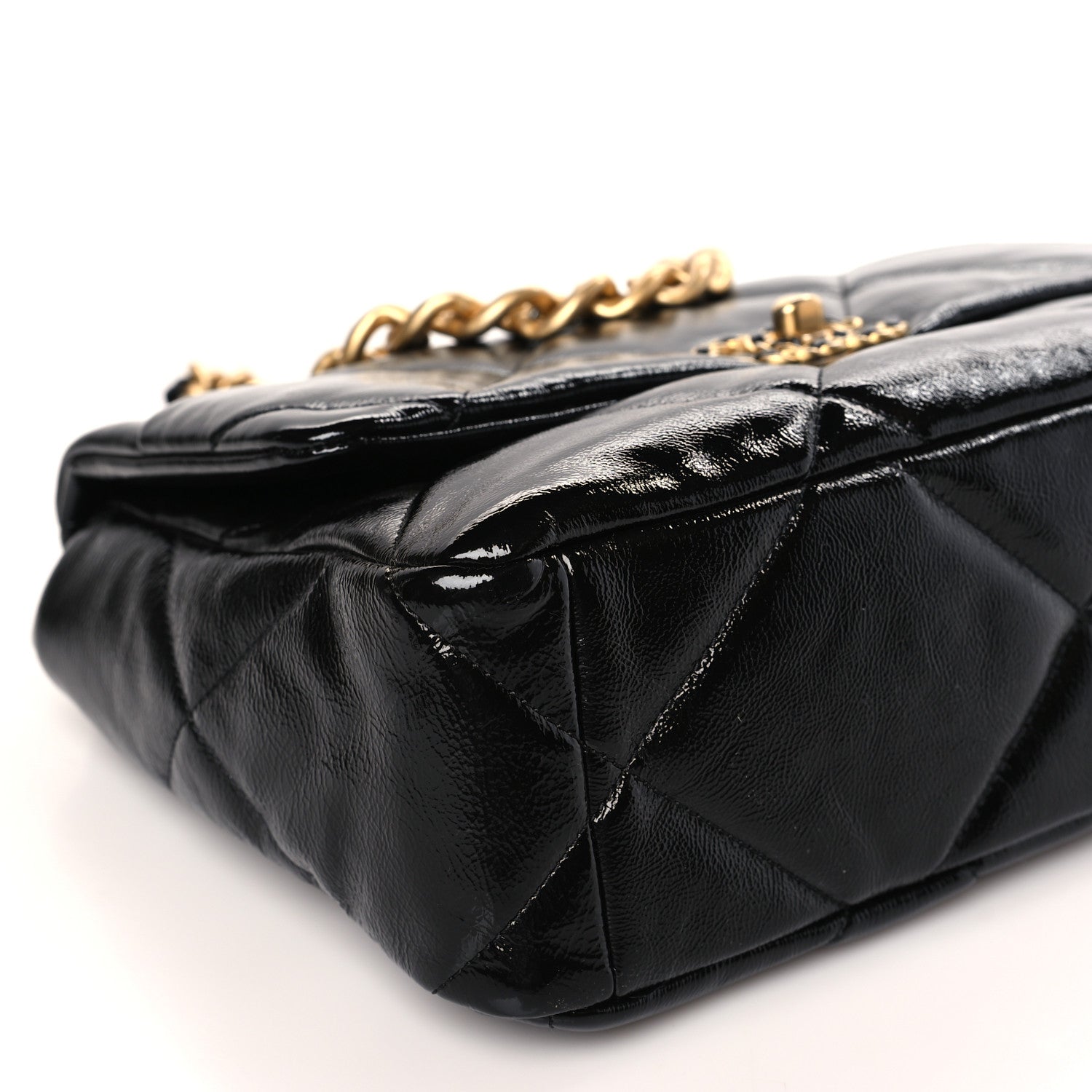 Chanel Shiny Crumpled Calfskin Quilted Large Chanel 19 Flap Black 8 of 9