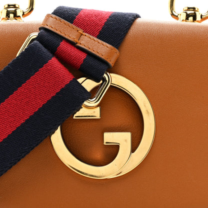 Gucci Roxy Calfskin Web Mini Blondie Shoulder Bag Cognac 9 of 15