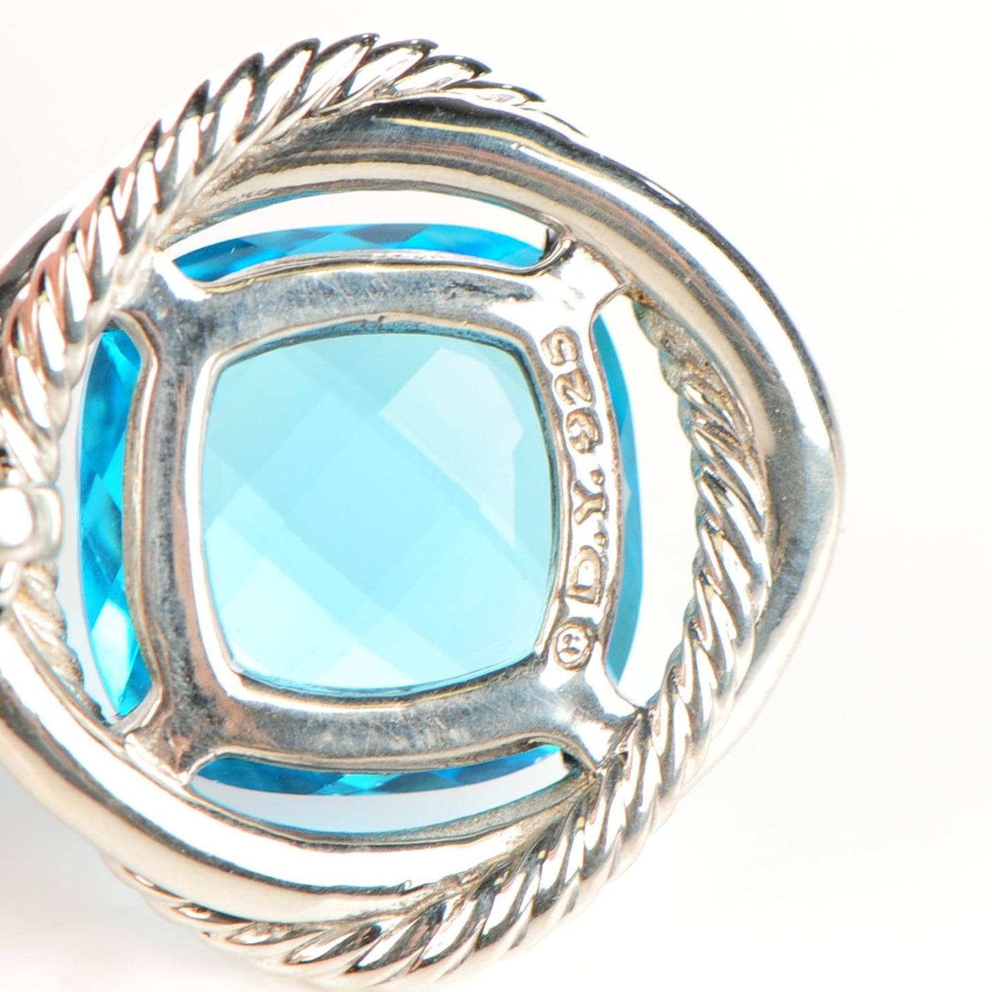 Sterling Silver Blue Topaz 14mm Infinity Pendant Necklace