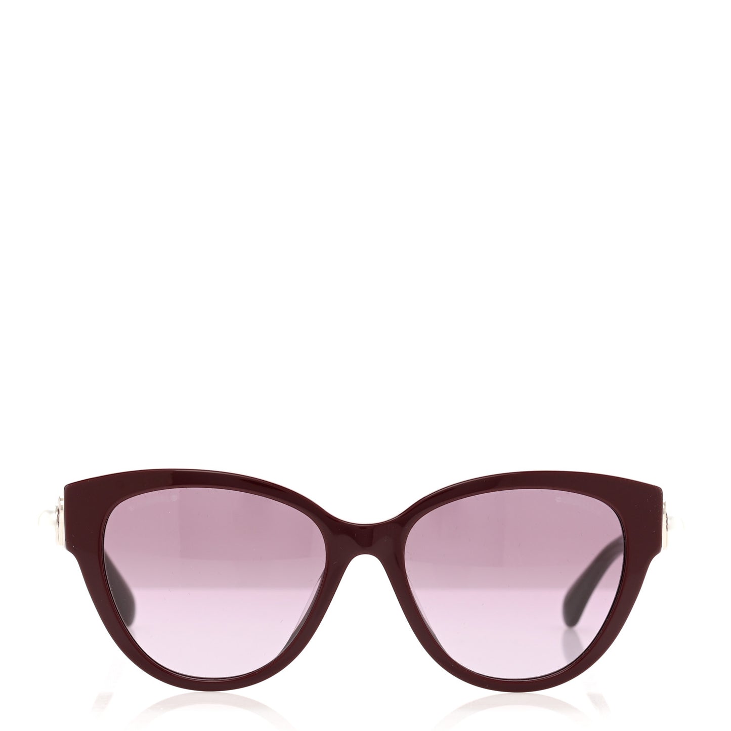 Acetate Charms Pearl Square Sunglasses 5479-A Burgundy