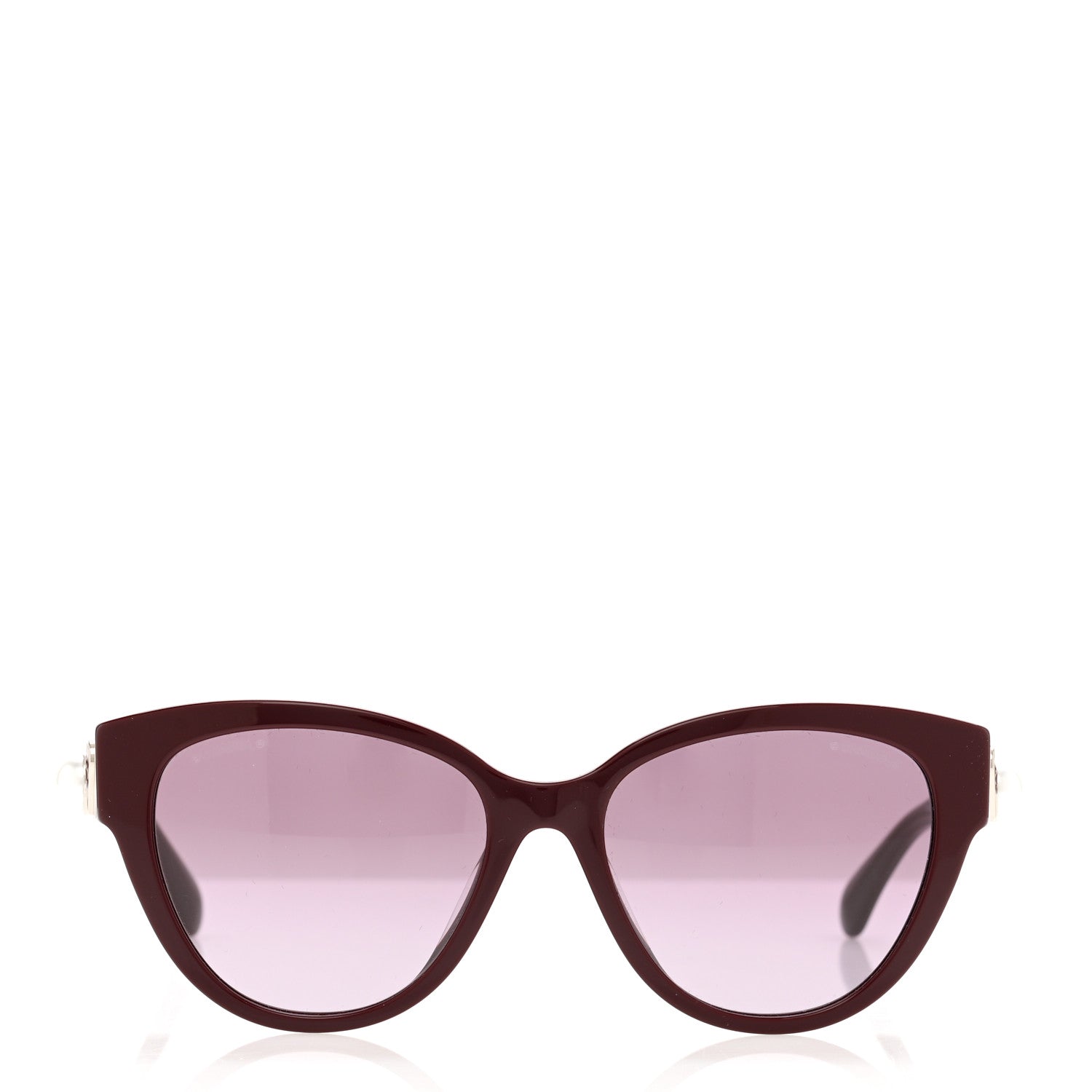 Chanel Acetate Charms Pearl Square Sunglasses 5479-A Burgundy 2 of 7