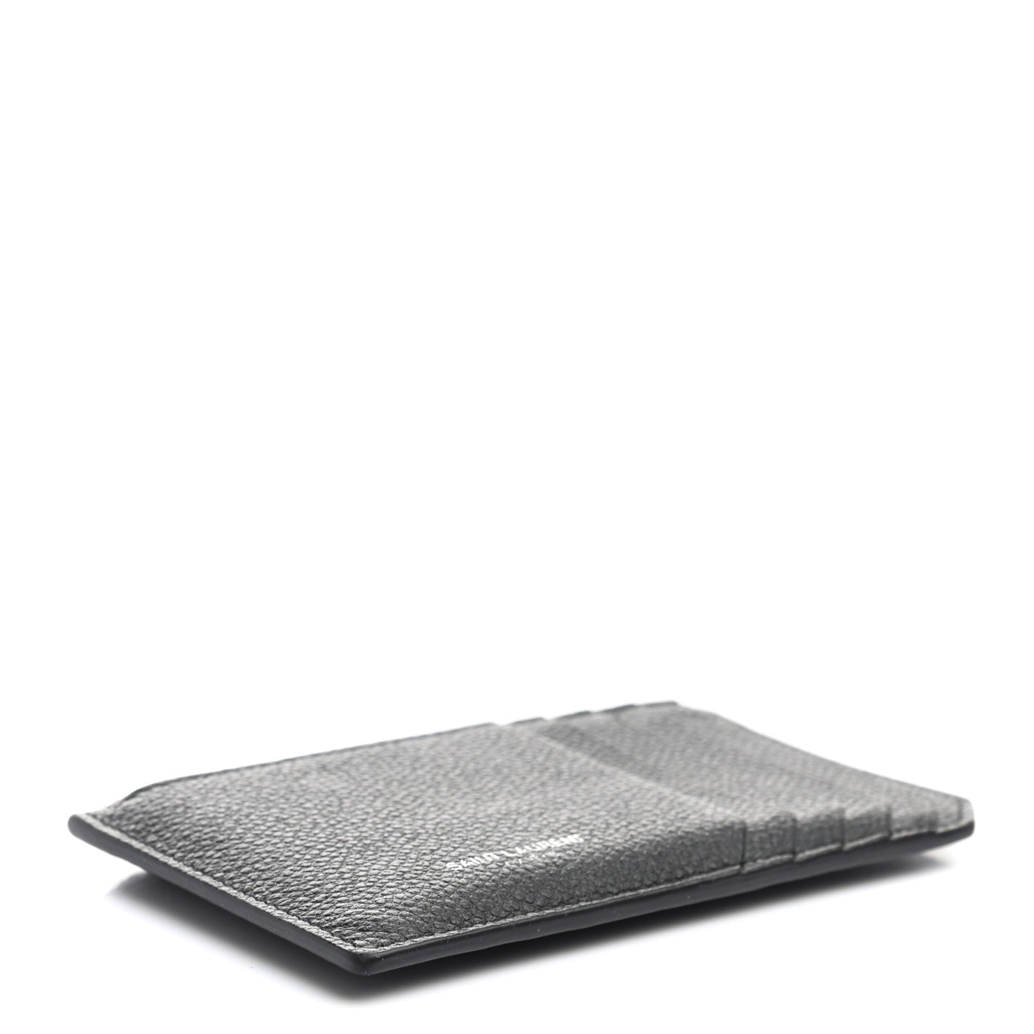 Saint Laurent Grained Calfskin 5 Fragments Zip Pouch Card Holder Black 4 of 8
