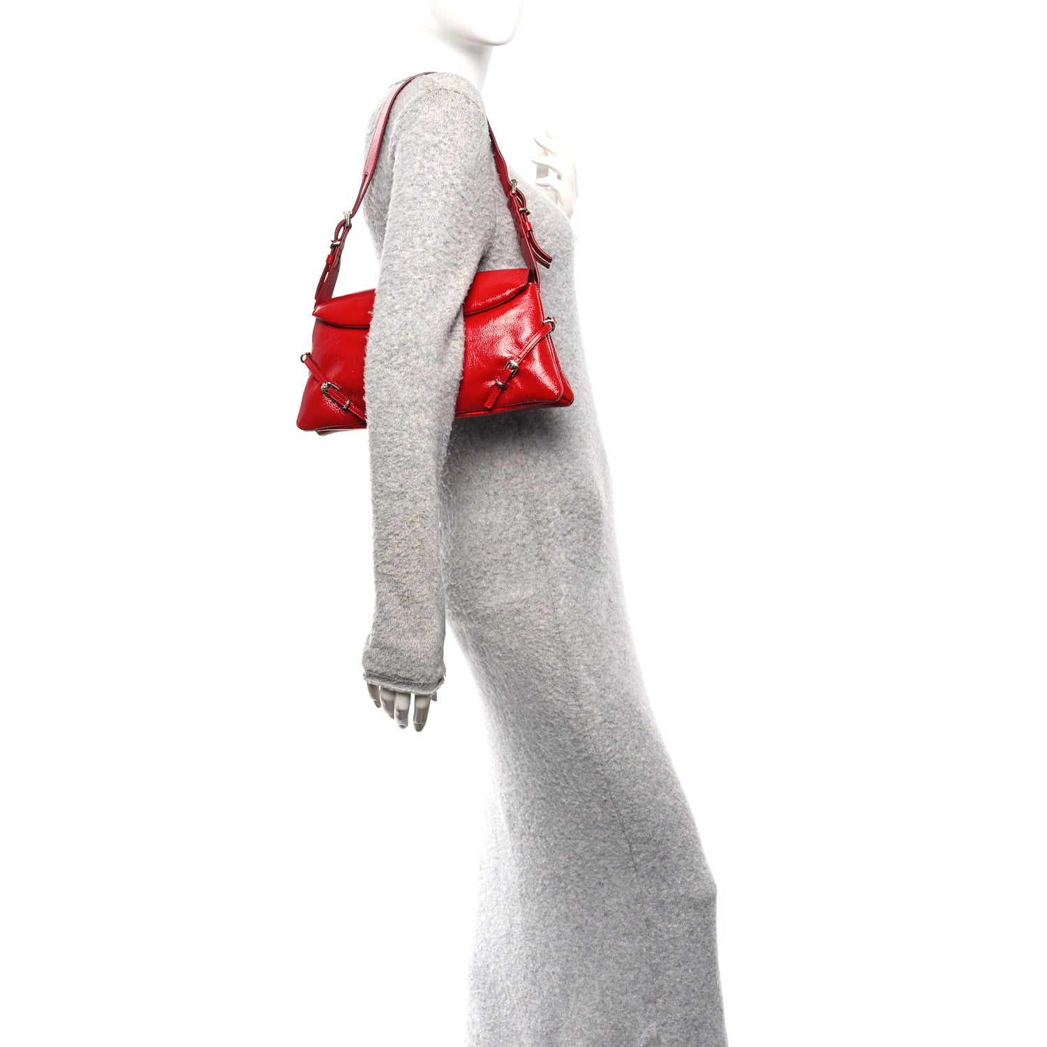Givenchy Patent Calfskin Small P'tit Voyou Shoulder Bag Vermillon 2 of 10