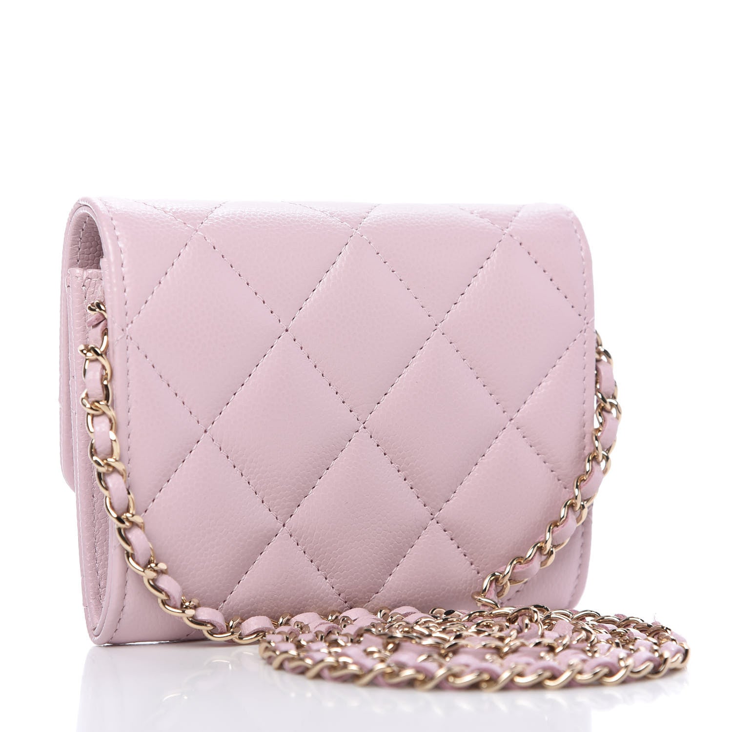 Chanel Caviar Quilted Coco Candy Card Holder On Chain Light Pink 3 of 9
