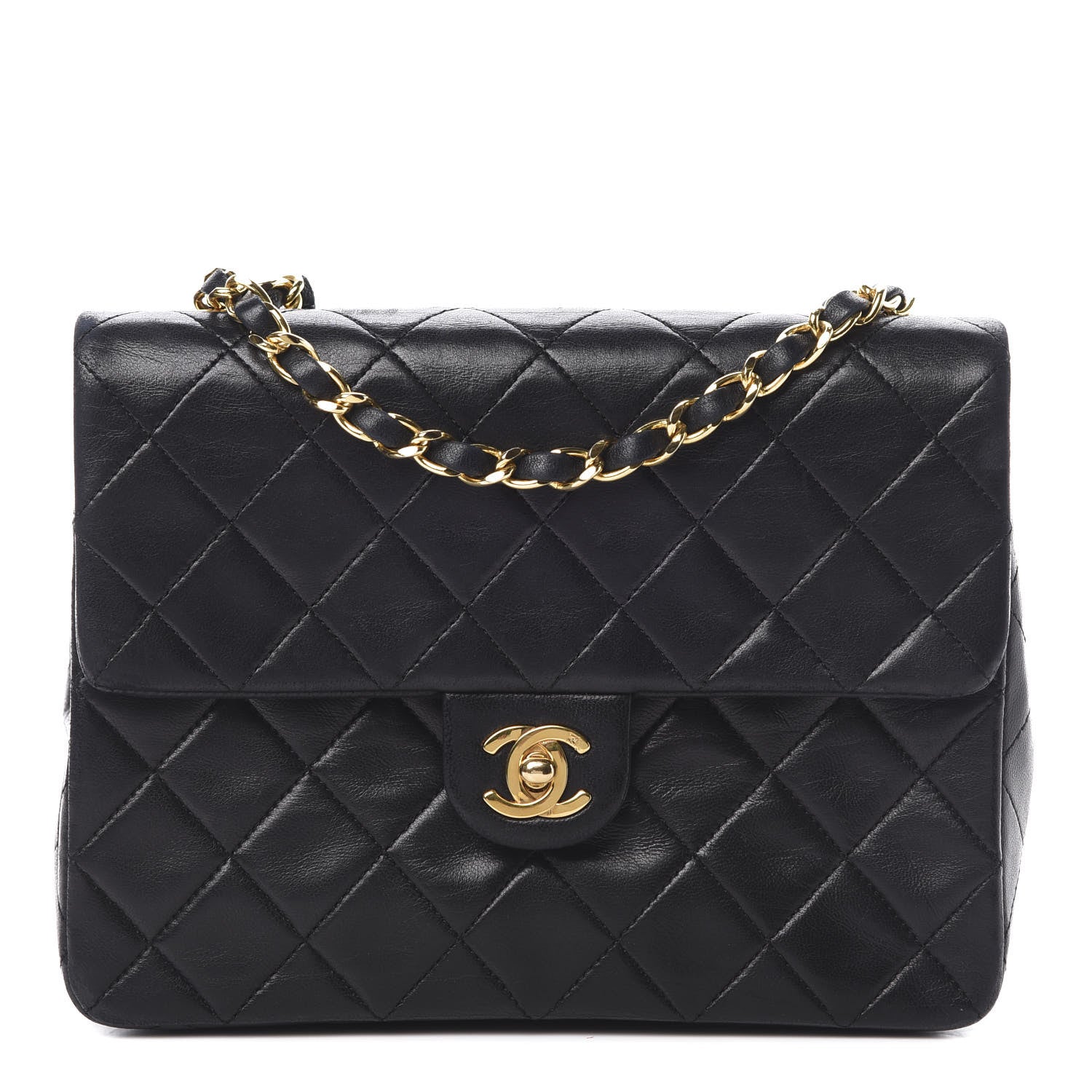 Chanel Lambskin Quilted Mini Square Flap Black 1 of 15