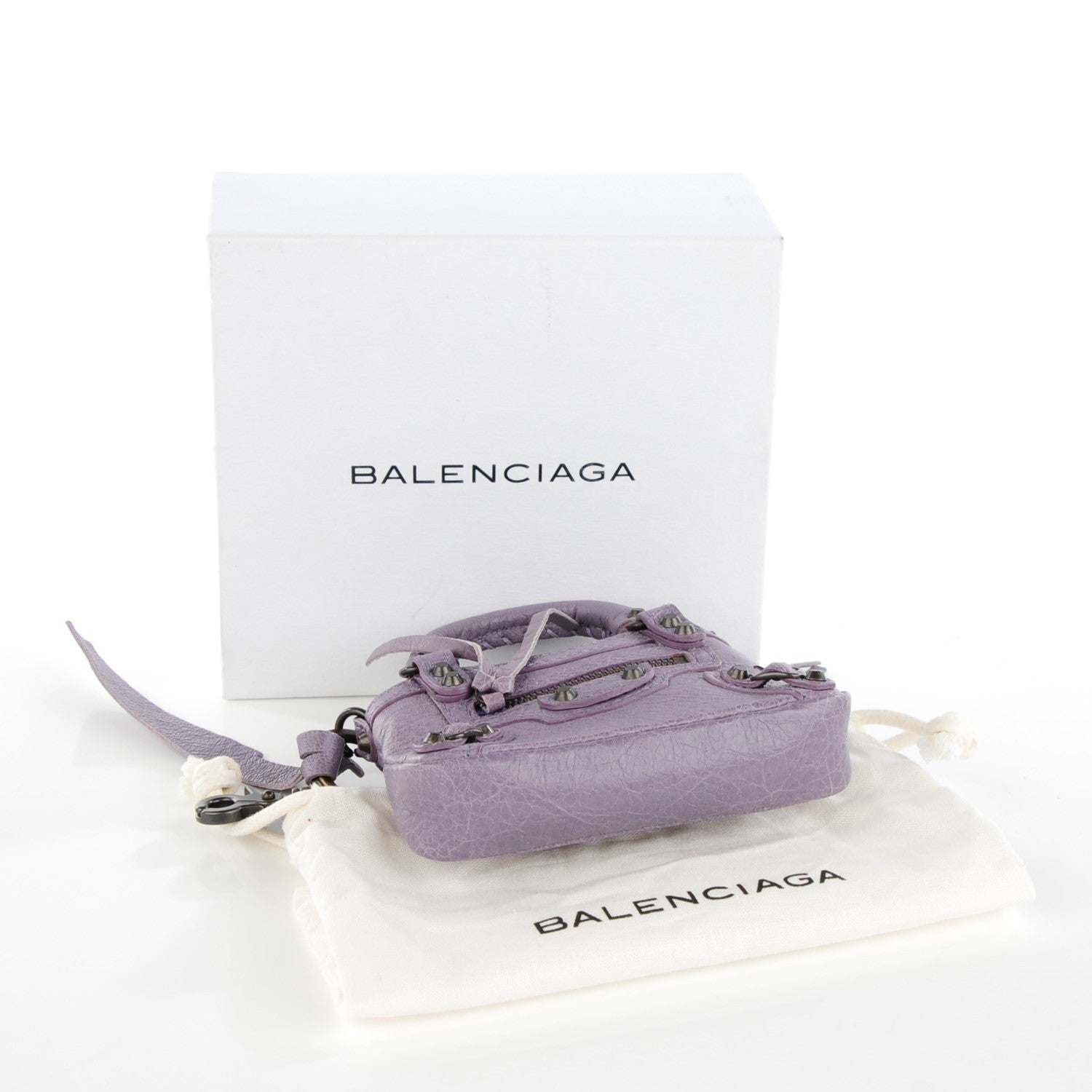 Balenciaga Agneau Classic Hardware Mini First Bag Charm Glycine 4 of 6