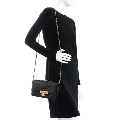 Chanel Lambskin Quilted Golden Class Wallet on Chain WOC Black 2 of 7