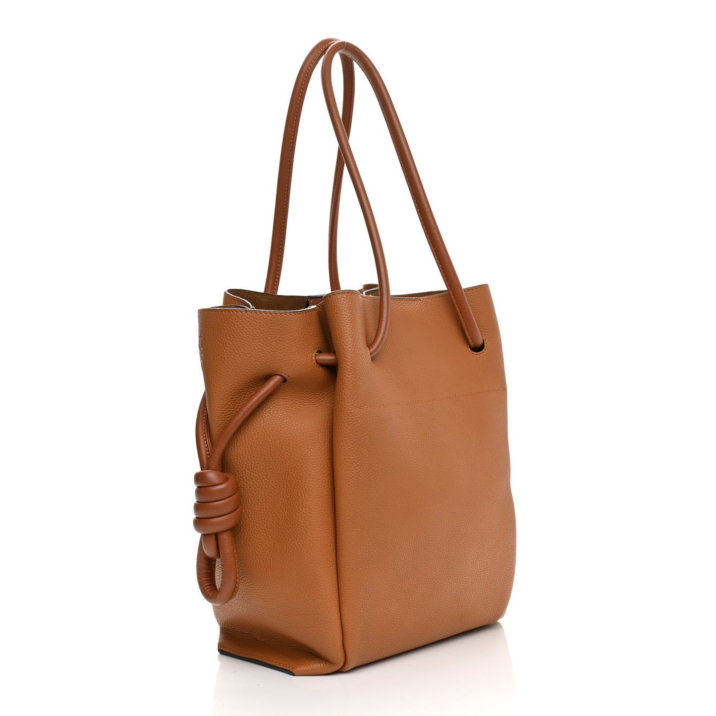 Calfskin Small Flamenco Knot Bag Caramel