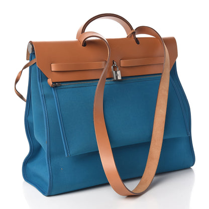 Hermes Toile Vache Hunter Herbag Zip 39 MM Bleu Izmir Natural 4 of 24