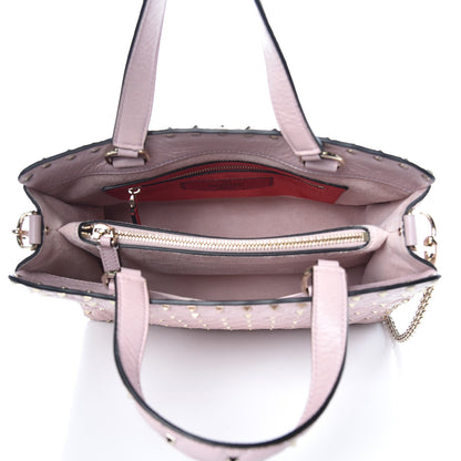 Valentino Garavani Craquele Nappa Rockstud Spike Tote Poudre 5 of 6