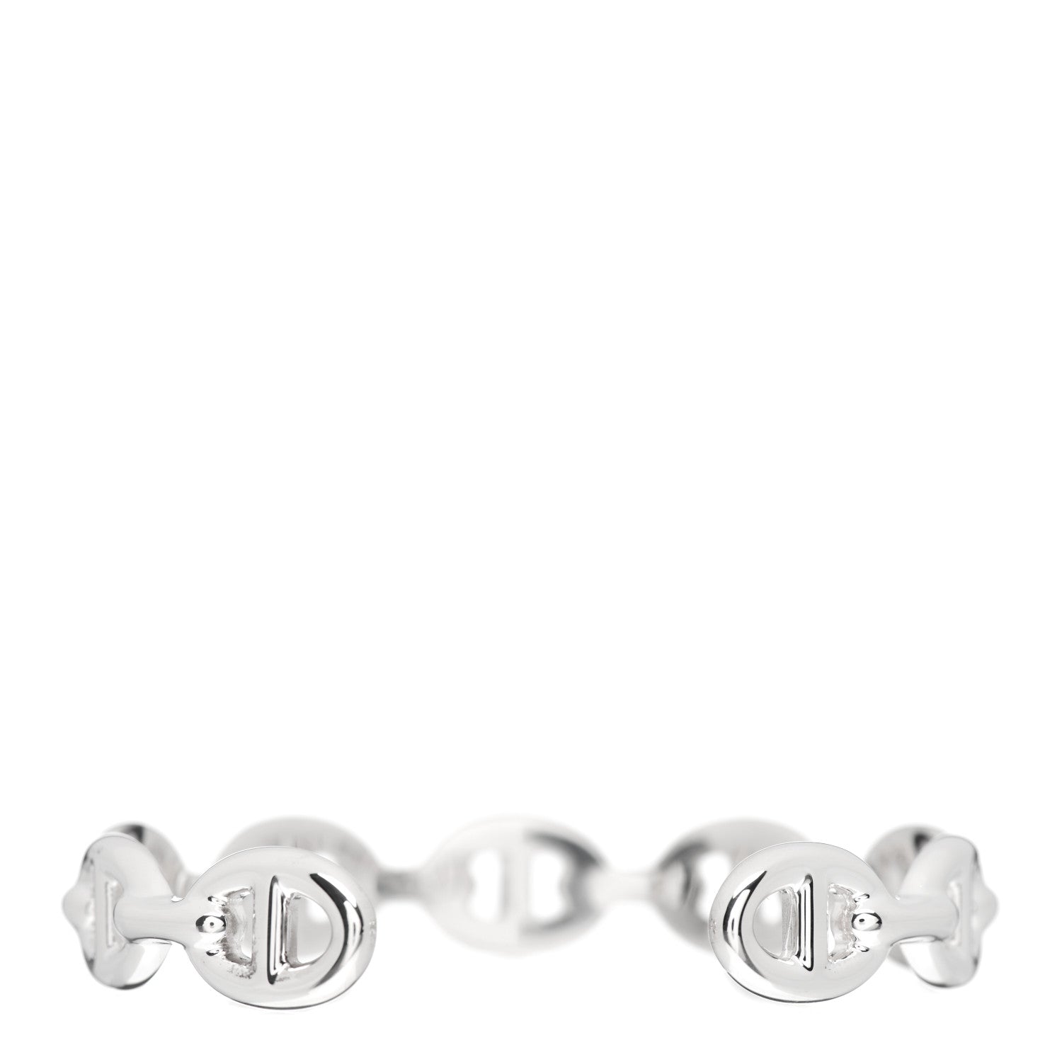 Hermes Sterling Silver MM Chaine d'Ancre Enchainee Cuff Bracelet SH 3 of 5