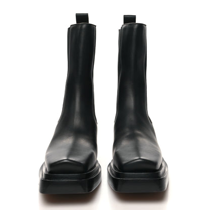 Bottega Veneta Calfskin Lean Mid-Calf Boots 38.5 Black 2 of 6