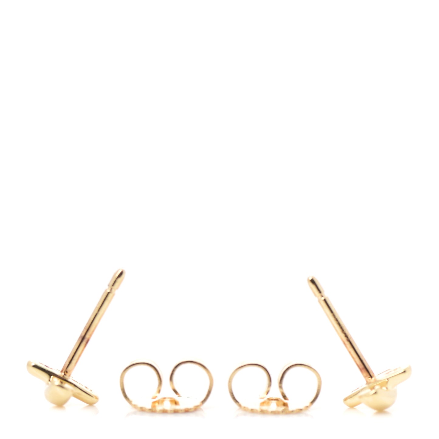 18K Yellow Gold 5mm Cross Stitch Earrings