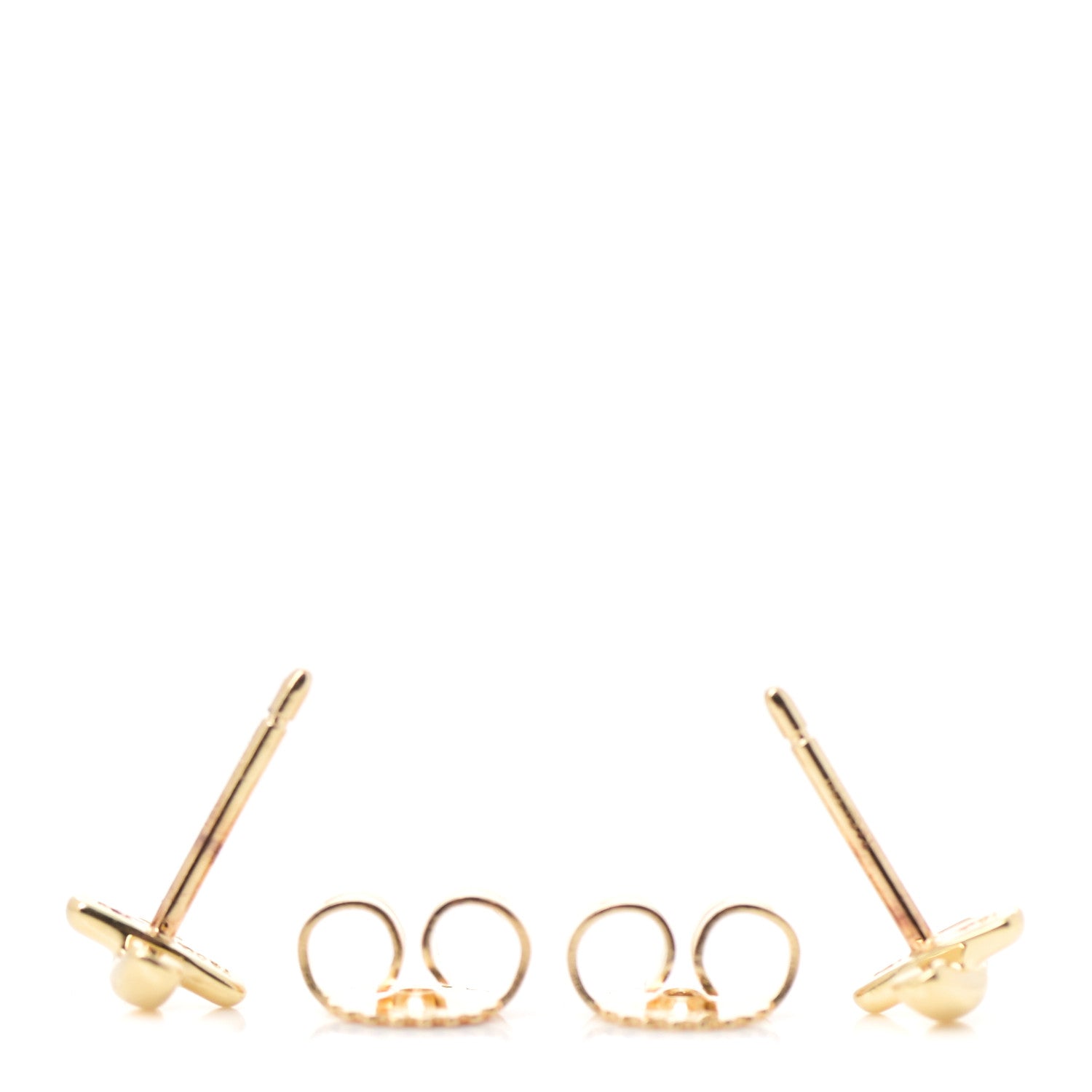 Tiffany 18K Yellow Gold 5mm Cross Stitch Earrings 3 of 5