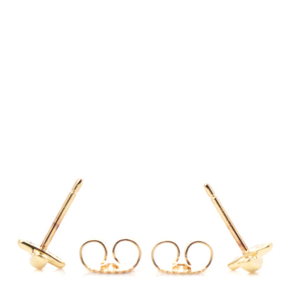 Tiffany 18K Yellow Gold 5mm Cross Stitch Earrings 3 of 5