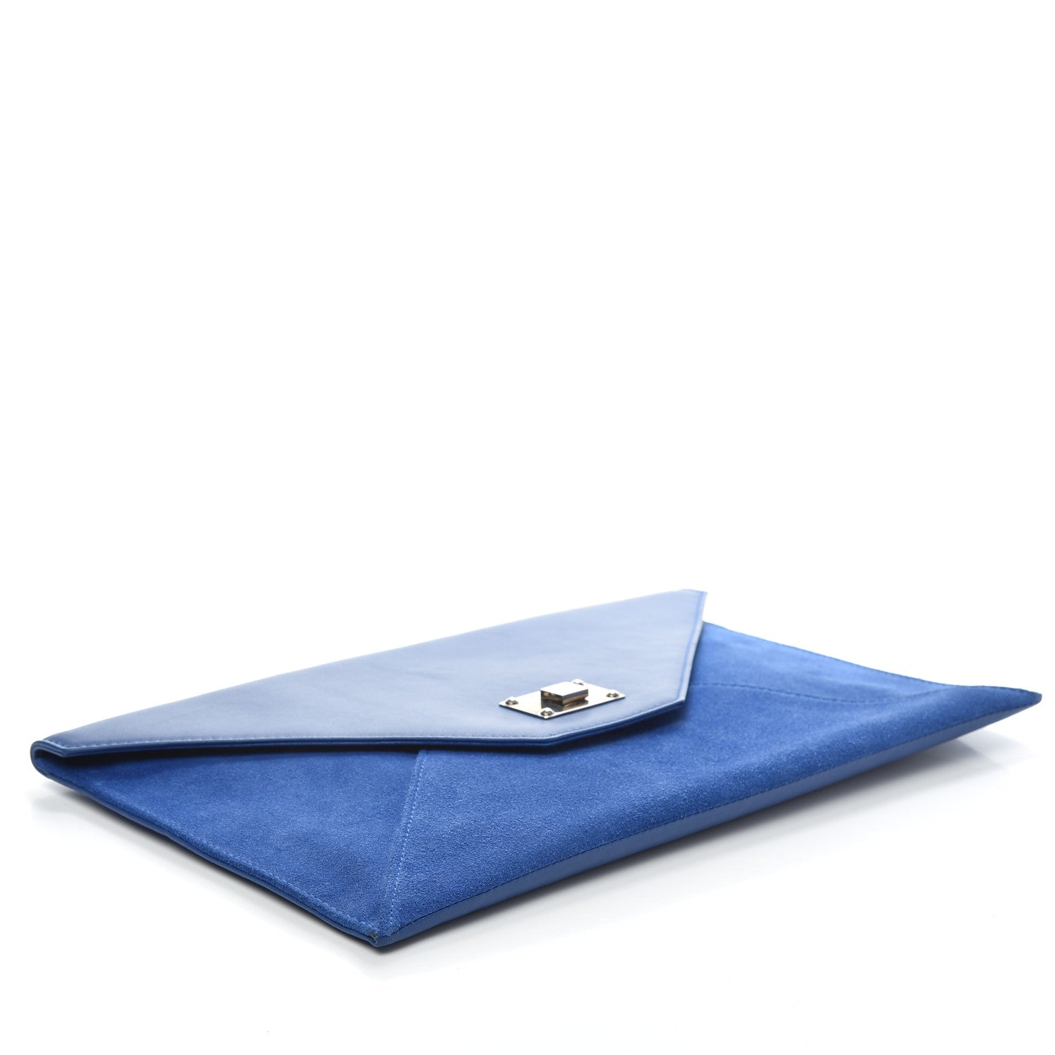 Jimmy Choo Calfskin Suede Rosetta Envelope Clutch Aegean 3 of 7