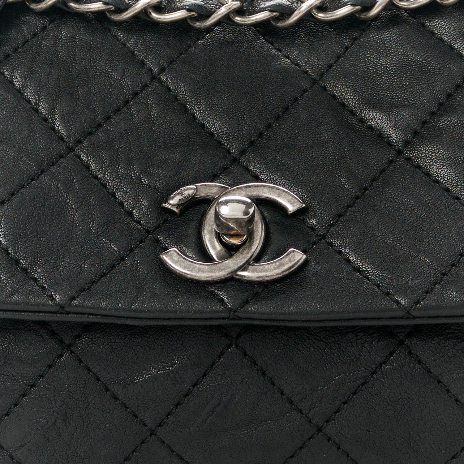 Chanel Crumpled Lambskin Quilted Medium Single Flap Black 9 of 11
