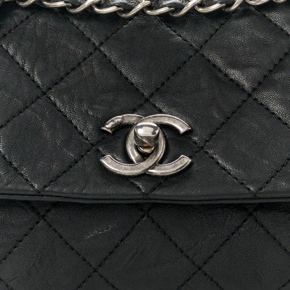 Chanel Crumpled Lambskin Quilted Medium Single Flap Black 9 of 11