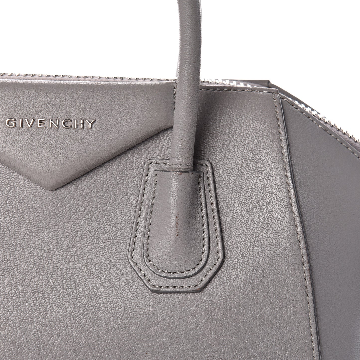 Sugar Goatskin Small Antigona Pearl Grey