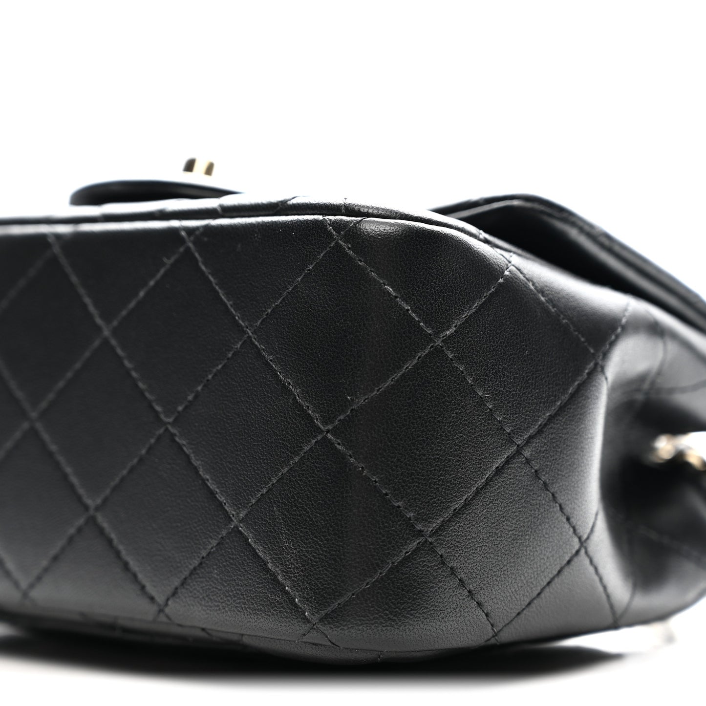 Lambskin Quilted Mini Square Flap Black