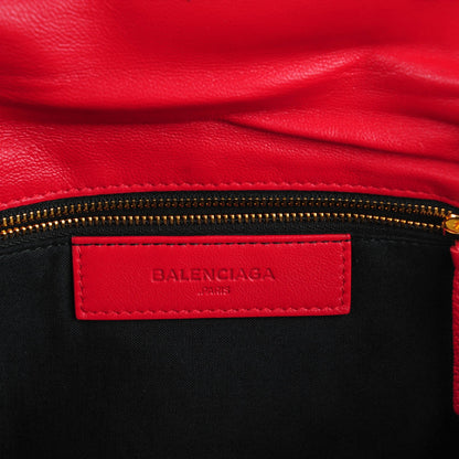 Balenciaga Chevre Gold Metallic Edge Hardware Envelope Clutch Rouge Grenade 6 of 7