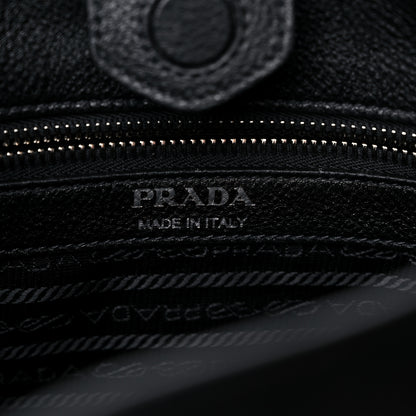 Prada Vitello Daino Soft Hobo Messenger Bag Black 6 of 10