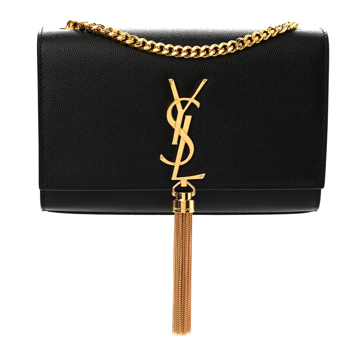 Saint Laurent Grain De Poudre Small Classic Monogram Kate Tassel Satchel Black 1 of 7
