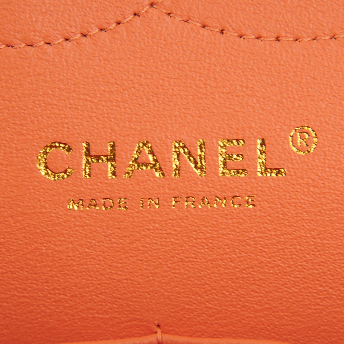 Lambskin Quilted Jumbo Double Flap Light Orange