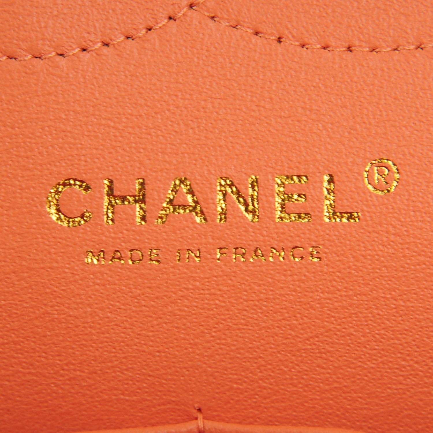 Chanel Lambskin Quilted Jumbo Double Flap Light Orange 8 of 9
