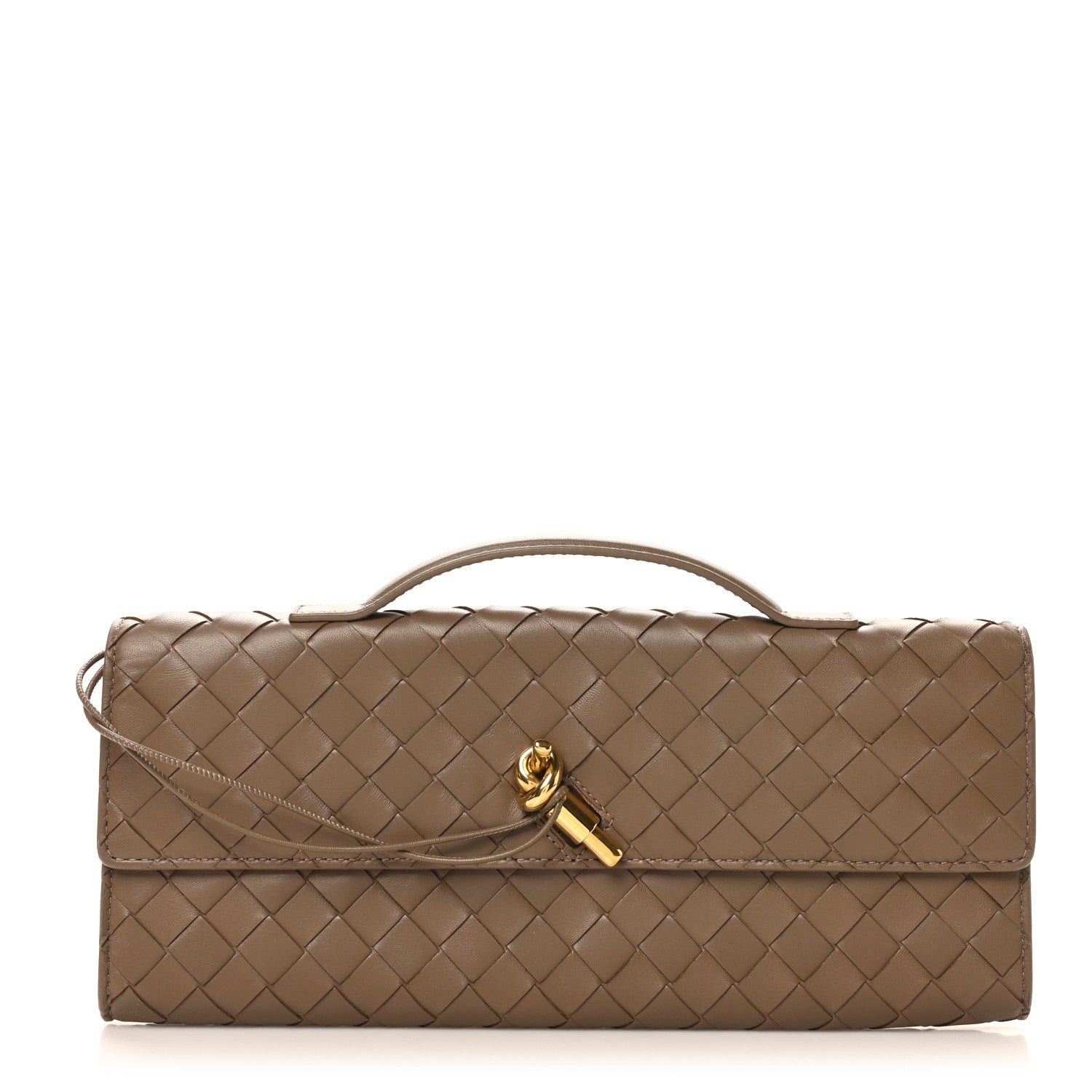 Bottega Veneta Nappa Intrecciato Long Andiamo Top Handle Clutch Pinecone 1 of 7