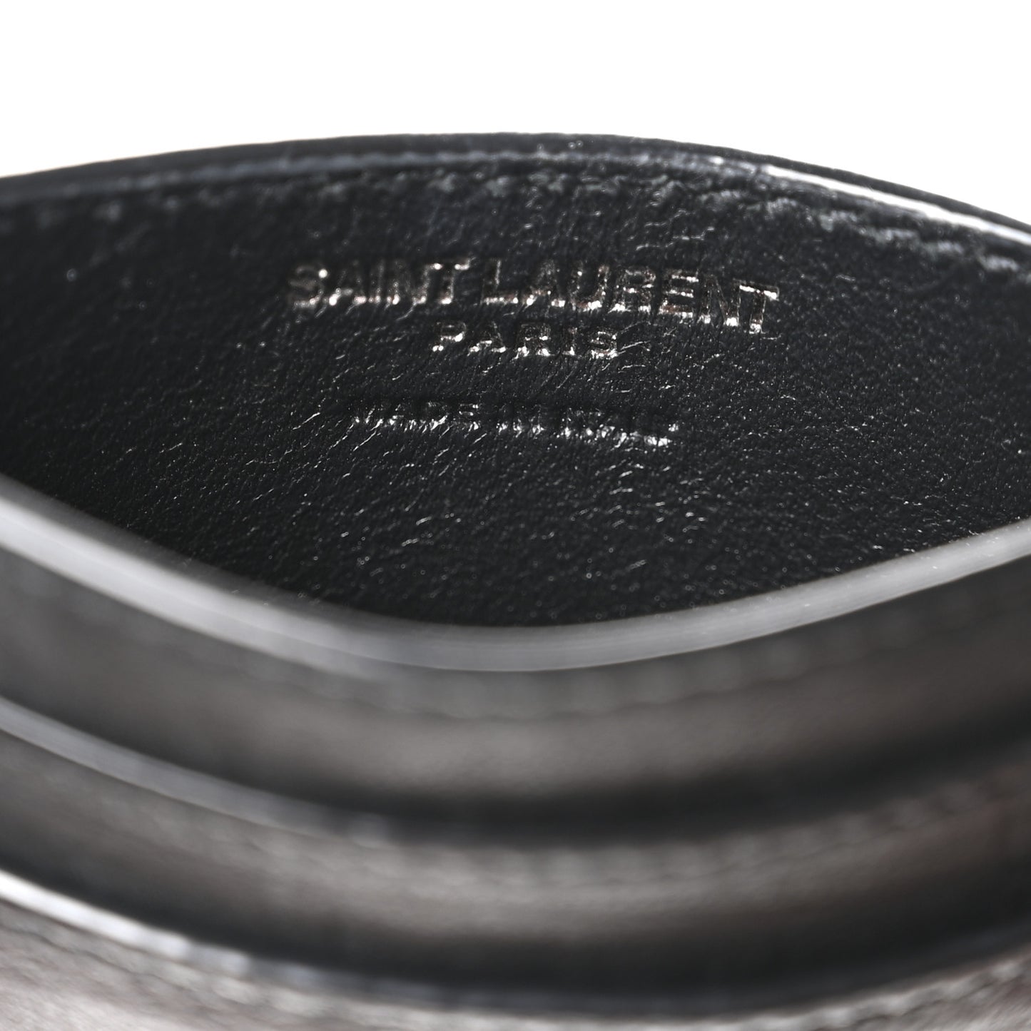 Calfskin Crocodile Embossed Monogram Credit Card Case Black