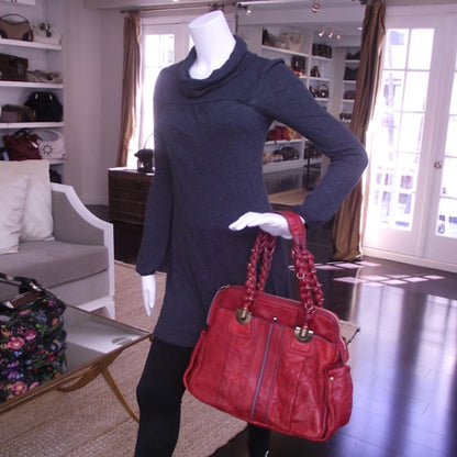 Chloe Leather Heloise Satchel Red 2 of 11