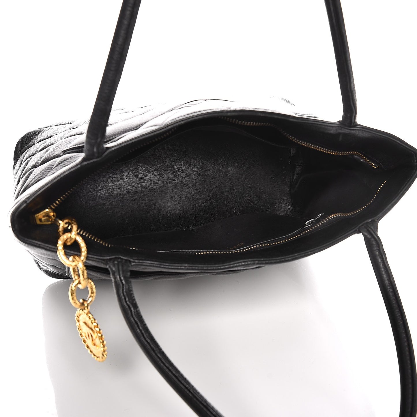 Caviar Quilted Medallion Tote Black