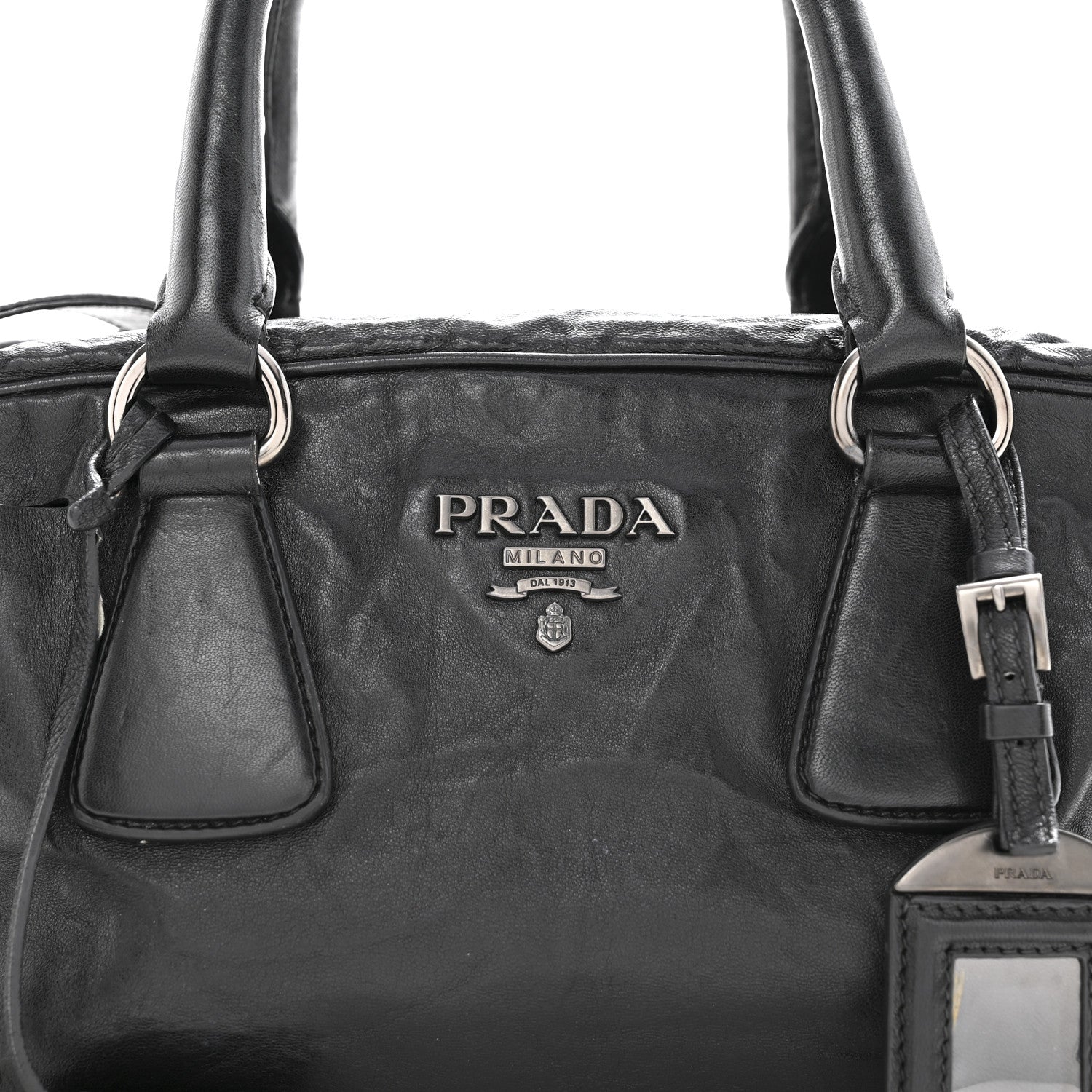 Prada Nappa Antique Bowler Black 9 of 17