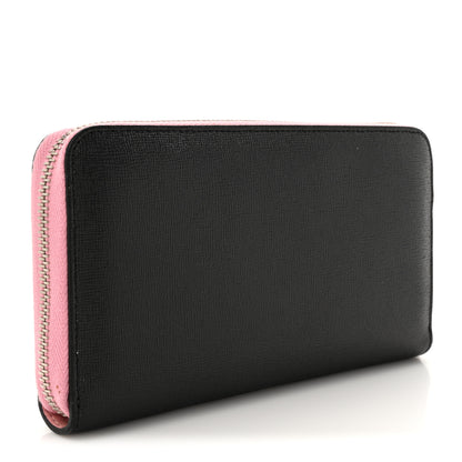 Fendi Vitello Elite Century Hypnoteyes Studded Zip Around Wallet Bubblegum Multicolor 3 of 12