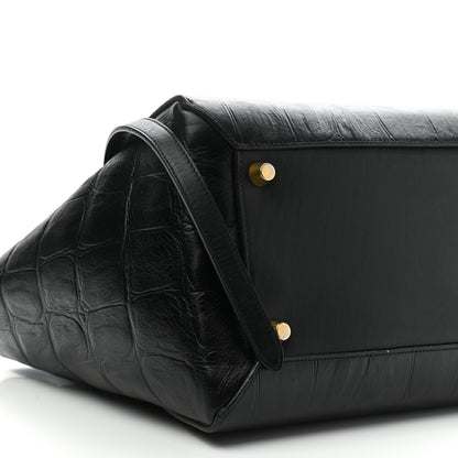 Celine Calfskin Crocodile Embossed Small Belt Bag Black 8 of 9