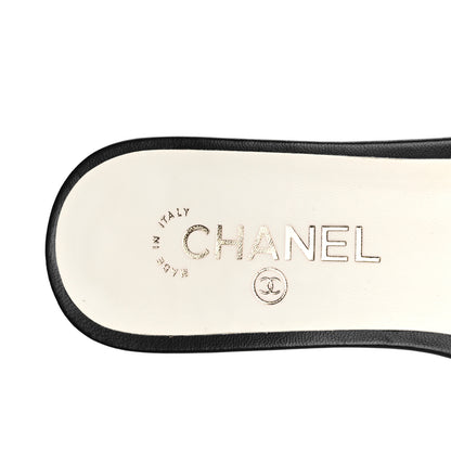 Chanel Pearl Embroidery CC Mules 40 Black White 8 of 10