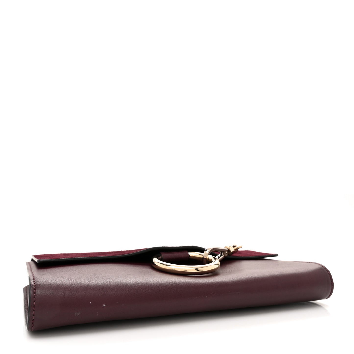 Suede Calfskin Faye Clutch Dark Purple