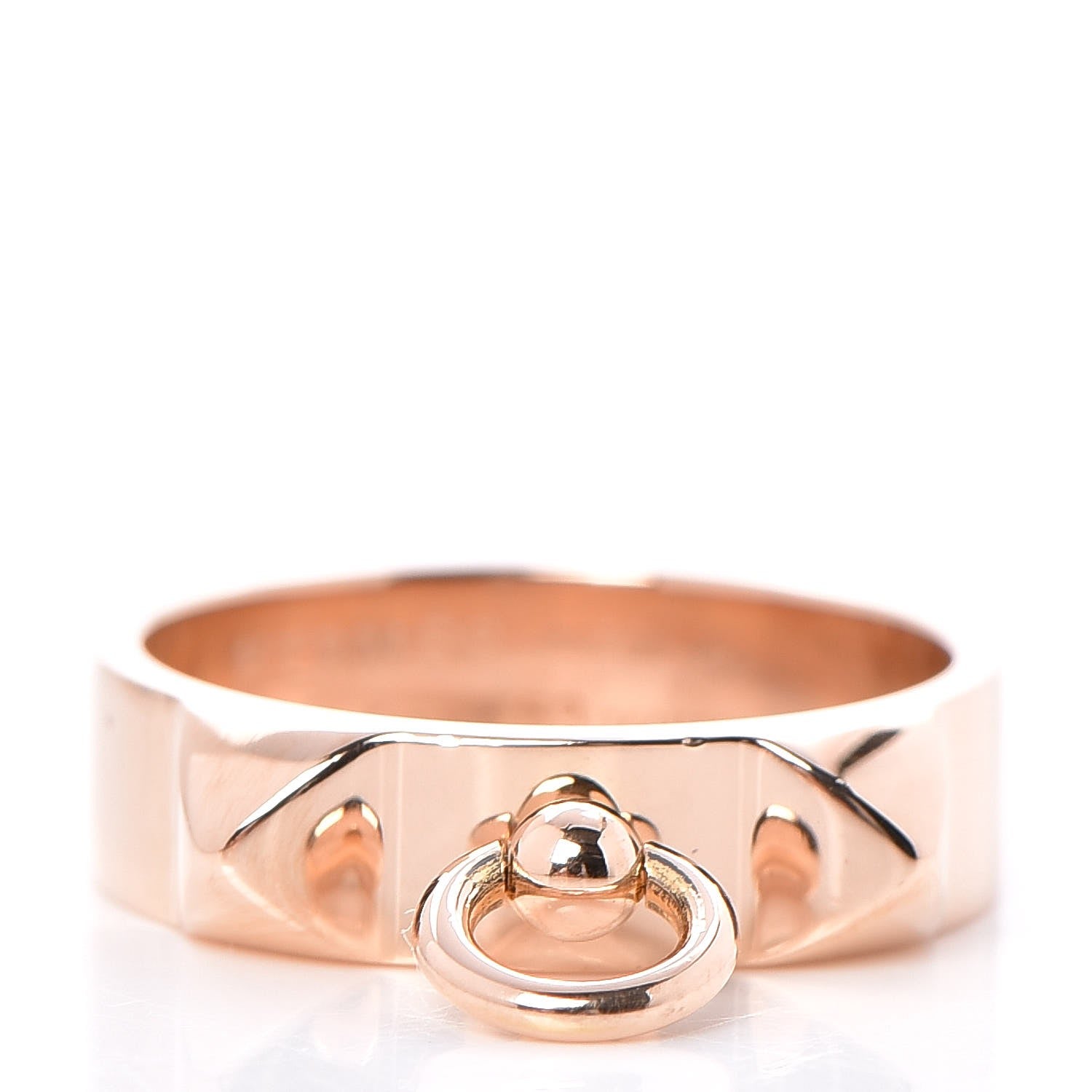 Hermes 18K Rose Gold PM Collier De Chien Ring 53 6.25 1 of 6