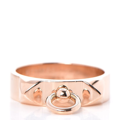 Hermes 18K Rose Gold PM Collier De Chien Ring 53 6.25 1 of 6