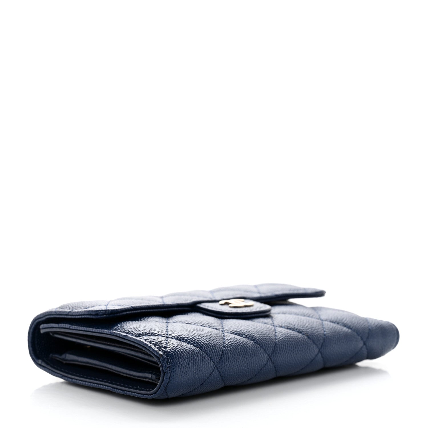 Chanel Caviar Quilted Medium Flap Wallet Dark Blue 4 of 8