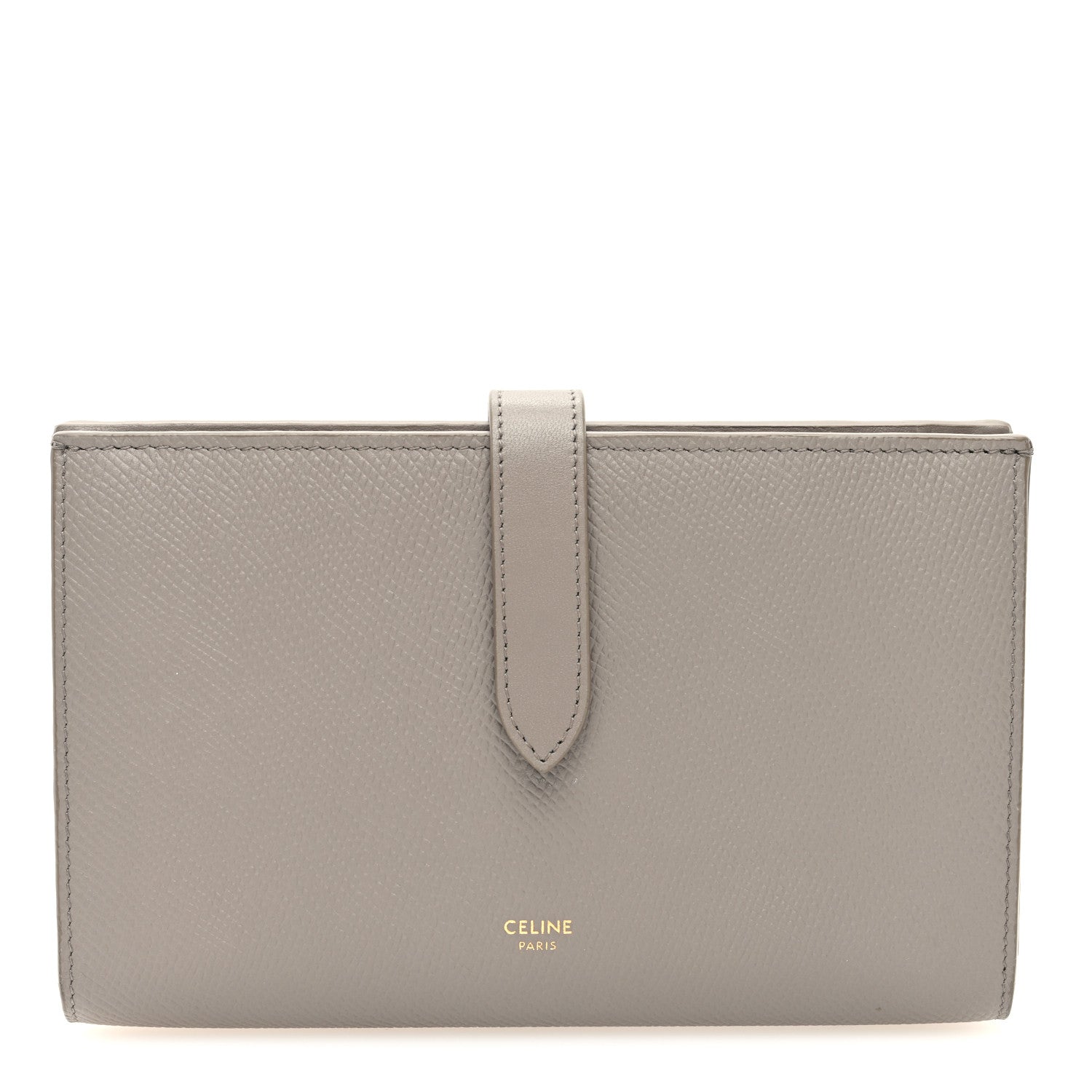 Celine Grained Calfskin Large Multifunction Strap Wallet Pebble 1 of 7