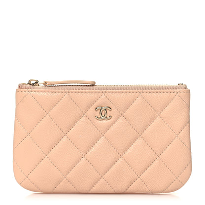 Chanel Caviar Quilted Small Cosmetic Case Light Beige 1 of 10