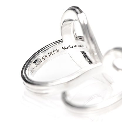 Hermes Sterling Silver TGM Chaine d'Ancre 24 Double Ring 50 5.25 5 of 6