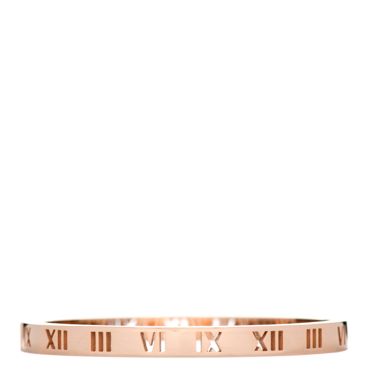 Tiffany 18K Rose Gold Diamond Atlas Pierced Hinged Bangle Bracelet 3 of 4