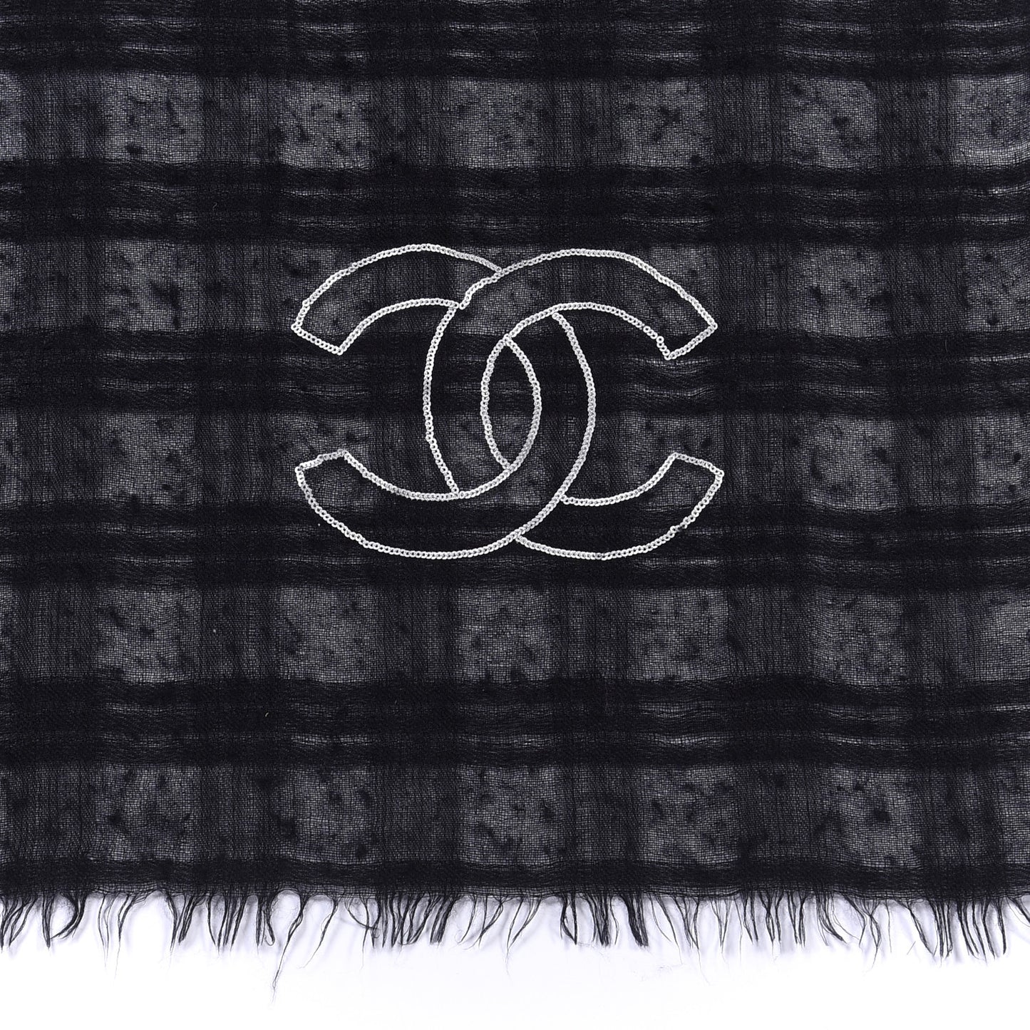 Cashmere Silk CC Scarf Black