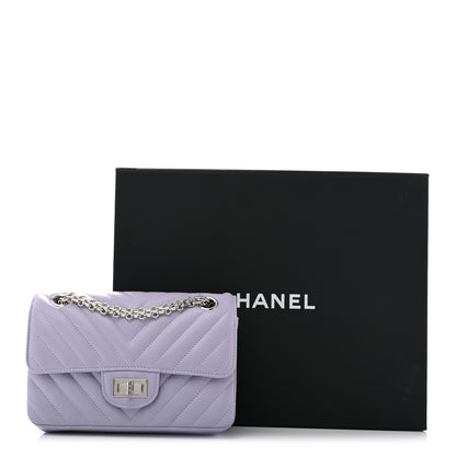Chanel Aged Calfskin Chevron Quilted 2.55 Reissue Mini Flap Light Purple 10 of 10