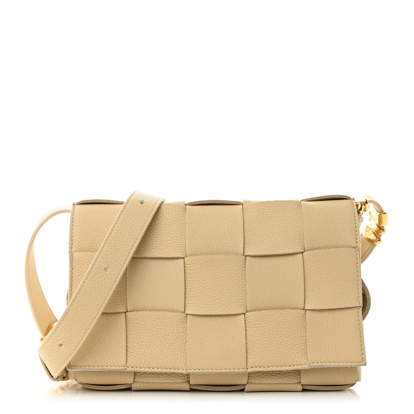 Grained Calfskin Maxi Intrecciato Cassette Crossbody Bag Porridge