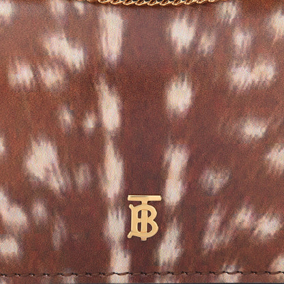 Burberry Calfskin Deer Printed Jessie Chain Card Case Malt Brown 9 of 12