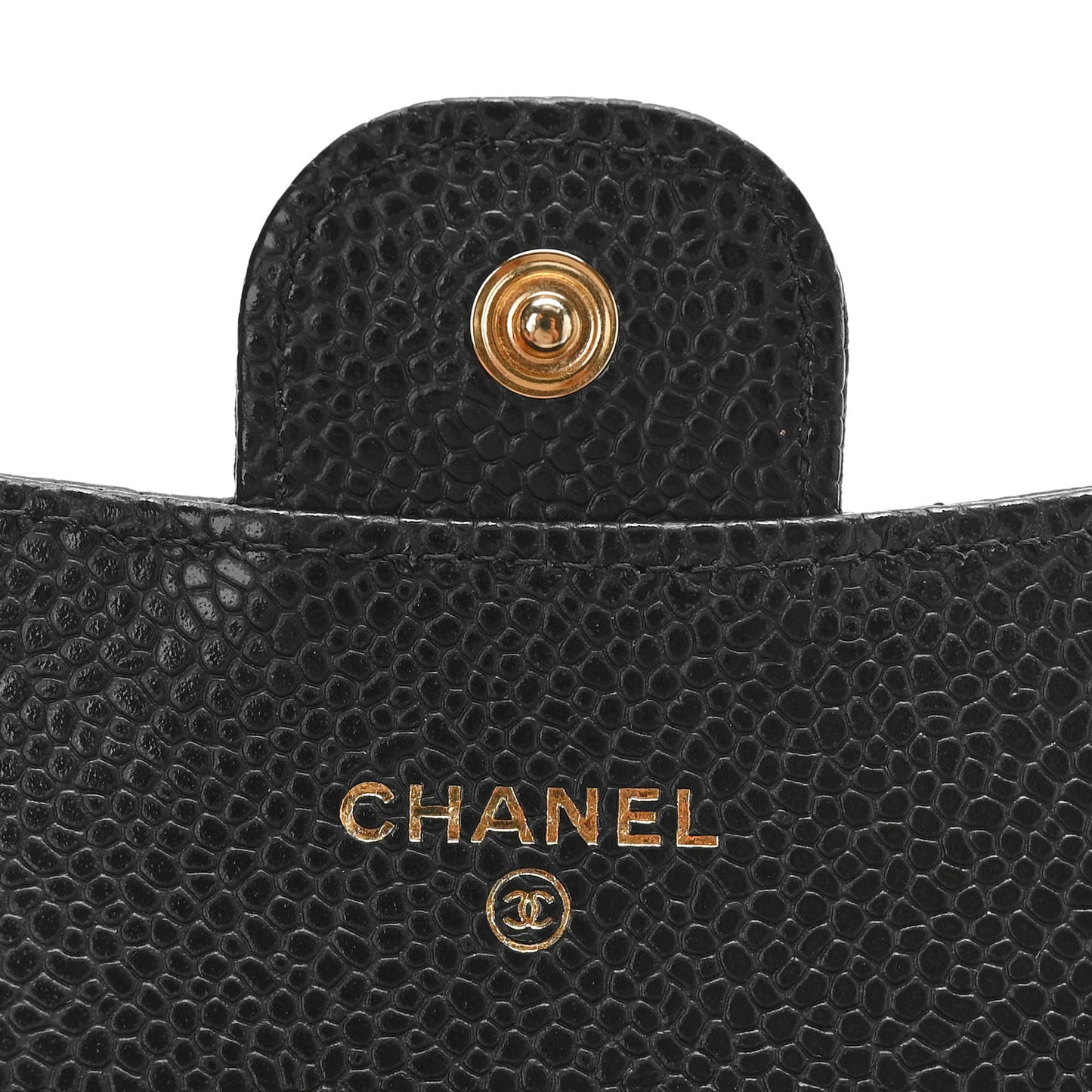 Caviar Quilted Flap Card Holder Black
